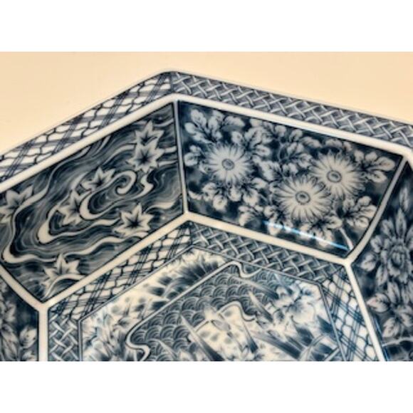 Japanese Chinoiserie Bowl Blue & White Porcelain Matcha Tea Ceremonial Fukagawa - Picture 7 of 12